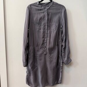 Johnny Was Pete & Greta Tunic Dress Women Size S Gray Cupro Lagom Boho Lagenlook